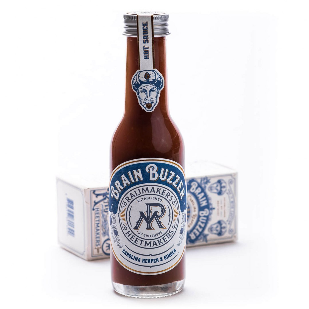 Ostry Sos Raijmakers Heetmakers Brain Buzzer z Carolina Reaper & imbirem 150ml Ostry Sos Raijmakers Heetmakers Brain Buzzer z Carolina Reaper & imbirem 150ml