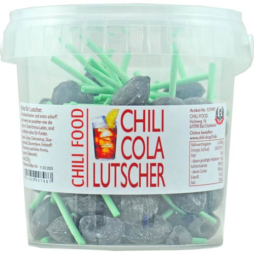 Chili Food lizaki z Habanero o smaku coli, wiaderko 250g (ok. 60 sztuk) Chili Food lizaki z Habanero o smaku coli, wiaderko 250g (ok. 60 sztuk)