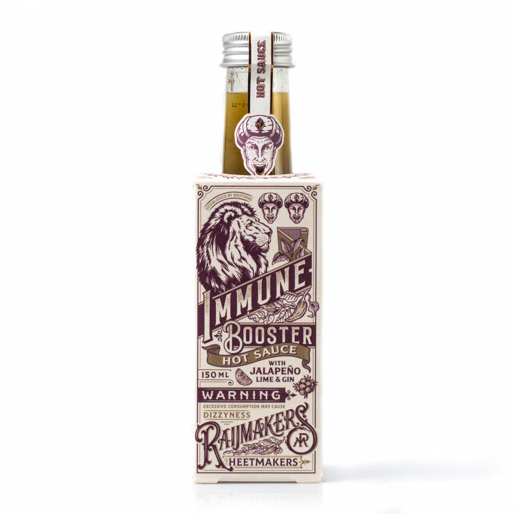 Ostry Sos Raijmakers Heetmakers Immune Booster z Jalapeno, limonką & Ginem 150ml Ostry Sos Raijmakers Heetmakers Immune Booster z Jalapeno, limonką & Ginem 150ml