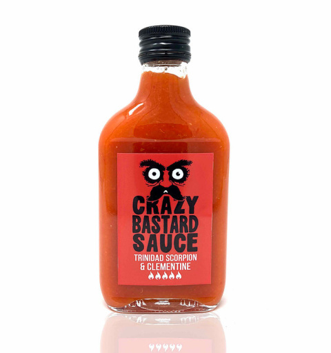 Ostry sos Crazy Bastard Trinidad Scorpion & Clementine DUŻA BUTLA 200ml