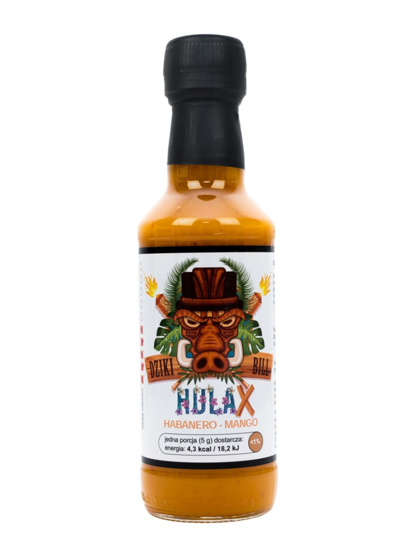 Ostry sos Dziki Bill Hula X z mango, wersja HOT 200ml Ostry sos Dziki Bill Hula X z mango, wersja HOT 200ml