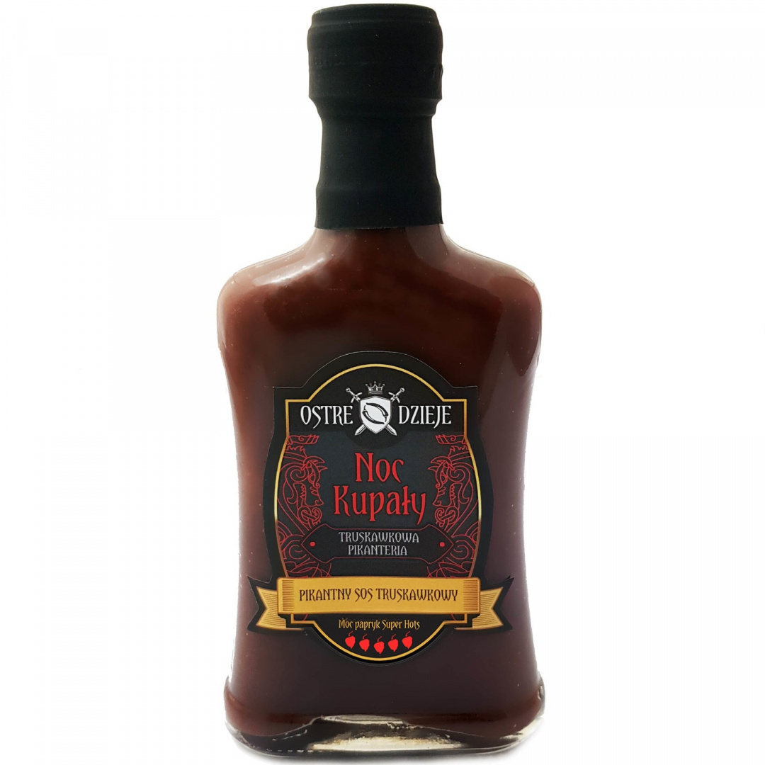 Sos Ostre Dzieje NOC KUPAŁY truskawkowy, moc SUPERHOTS 240g Sos Ostre Dzieje NOC KUPAŁY truskawkowy, moc SUPERHOTS 240g