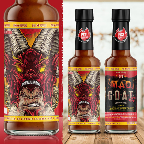 Ostry sos Pixi Peppers MAD GOAT RED fermentowany, 200ml Ostry sos Pixi Peppers MAD GOAT RED fermentowany, 200ml