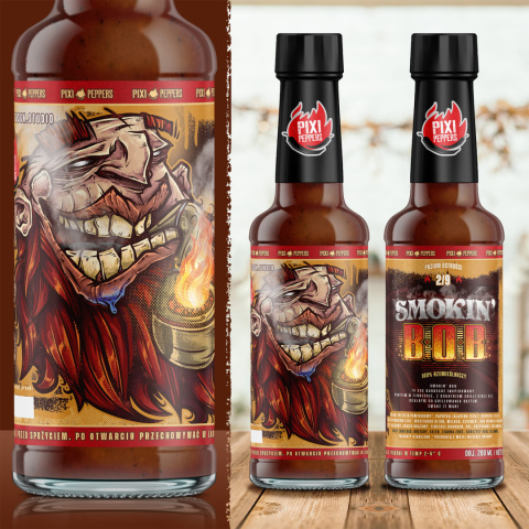 Ostry sos BBQ Pixi Peppers SMOKIN' BOB 200ml Ostry sos BBQ Pixi Peppers SMOKIN' BOB 200ml
