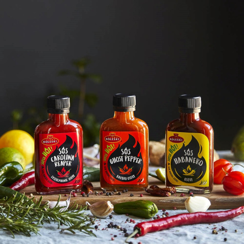 Ostry sos Roleski Ghost Pepper z Jolokią 115g Ostry sos Roleski Ghost Pepper z Jolokią 115g