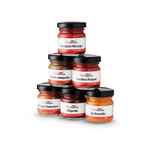 Zestaw superostrych puree Chilli Doctor No 9 Collection 9x40ml Zestaw superostrych puree Chilli Doctor No 9 Collection 9x40ml