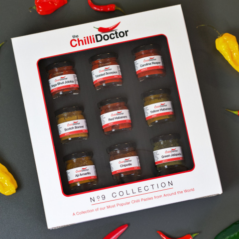 Zestaw superostrych puree Chilli Doctor No 9 Collection 9x40ml Zestaw superostrych puree Chilli Doctor No 9 Collection 9x40ml