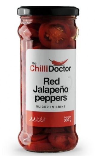 Papryka chili Jalapeno RED krojona i marynowana w zalewie, 330g
